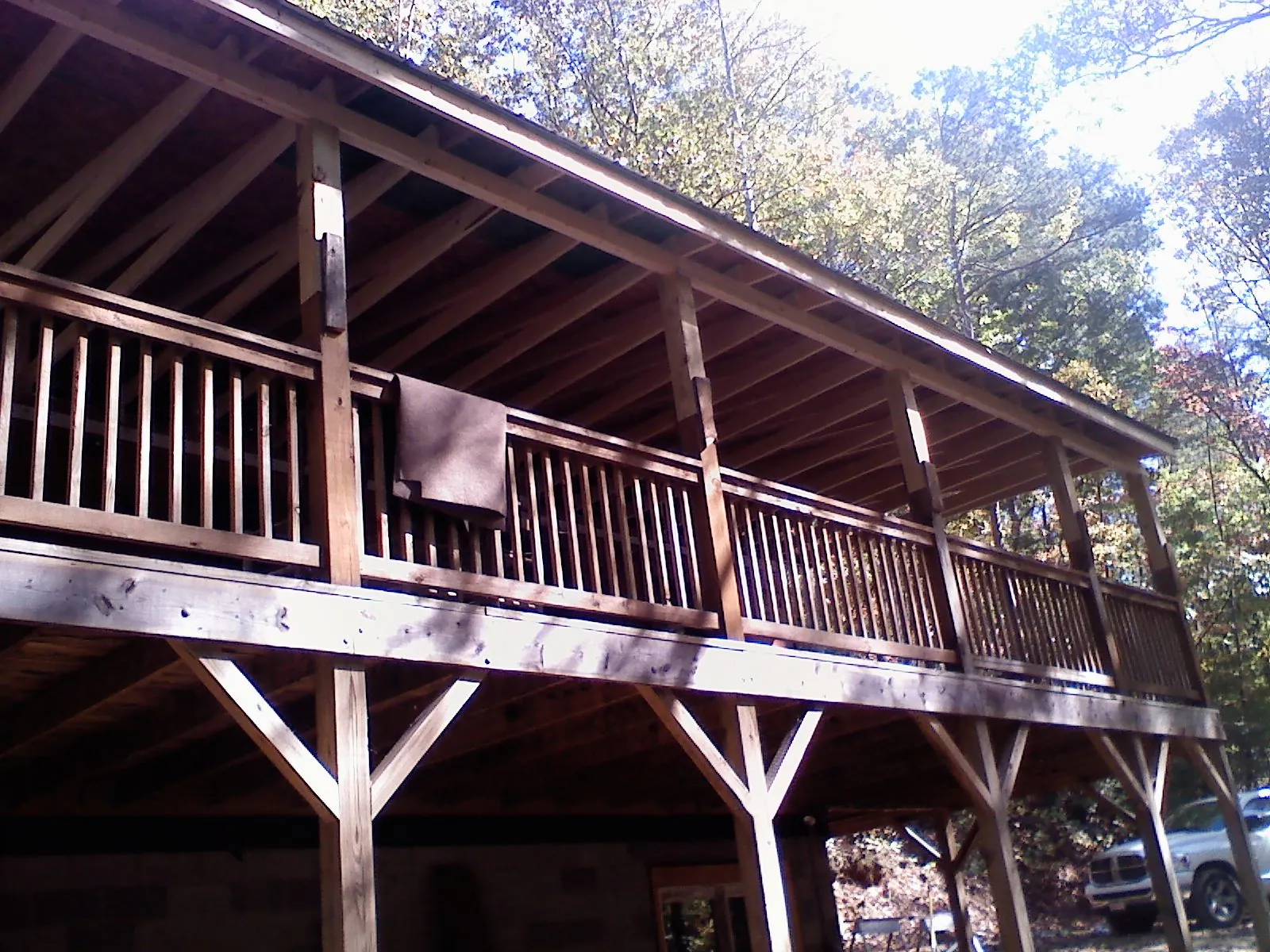 Timber framing under a new elevated porch and deck — Roof Leak Repair in Waitsburg by Roofing Brothers